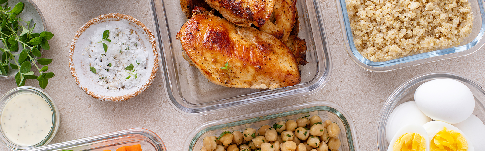 Food in meal prep containers