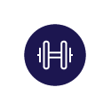 dumbbell in purple circle